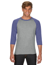 CDA6755 New Adult Tri-Blend3/4 Sleeve Raglan Tee - Copy Direct